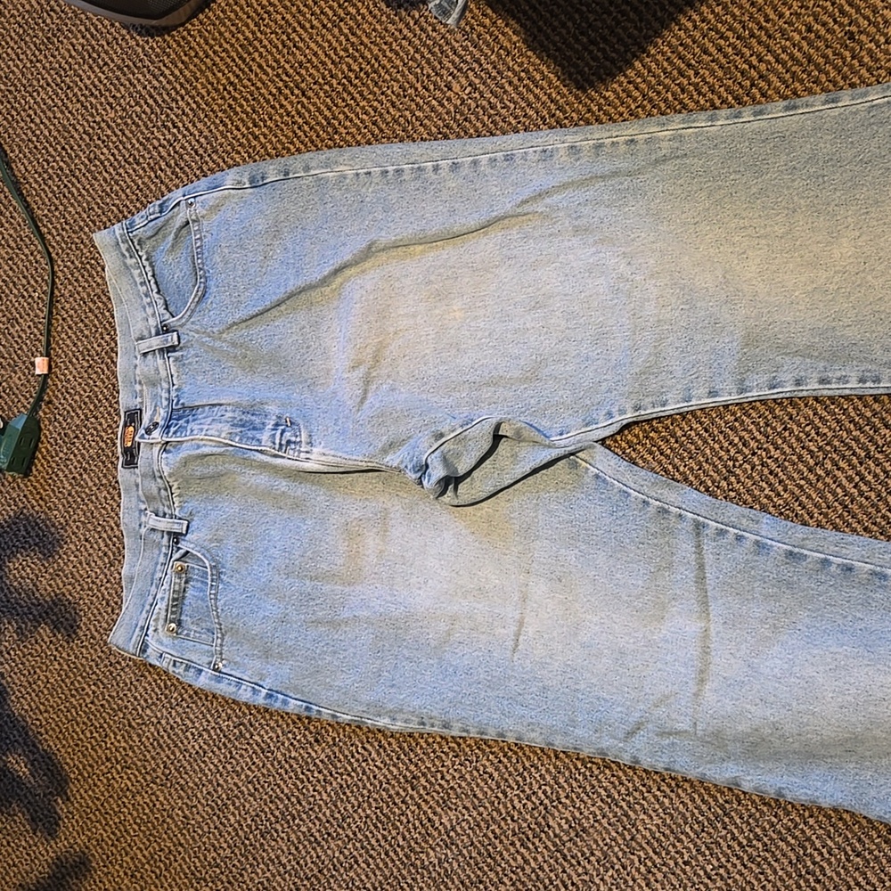 Vintage route 66 juniors light wash denim straight leg jeans distressed